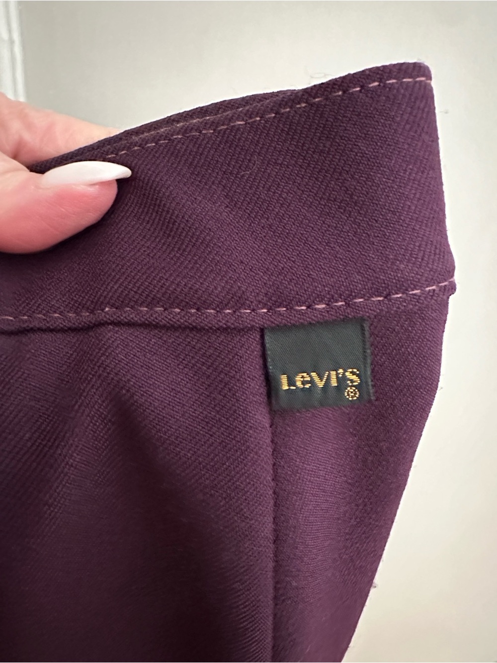 Vintage 70s LEVI’S Plum Purple High Rise Wide Leg Pants Trousers Perma Prest - Picture 7 of 15